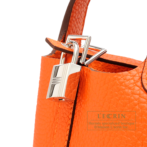 Hermes Picotin Lock bag PM Feu Clemence leather Silver hardware
