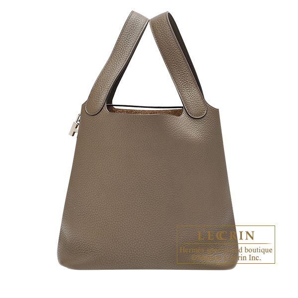 Hermes　Picotin Lock bag 22/MM　Taupe grey　Clemence leather　Silver hardware