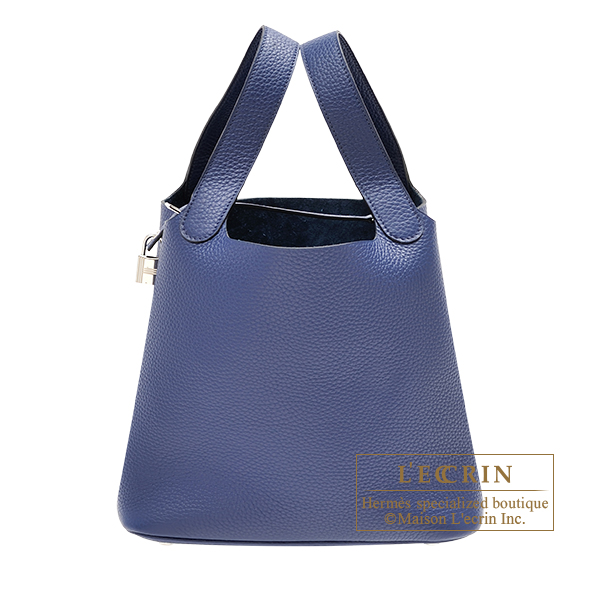 Hermes　Picotin Lock bag 22/MM　Blue saphir　Clemence leather　Silver hardware