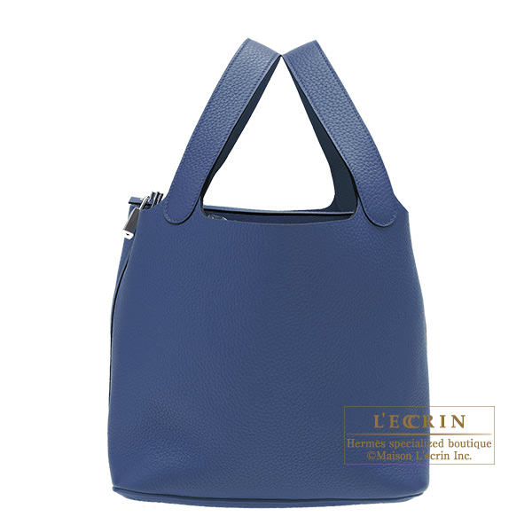 Hermes　Picotin Lock bag GM　Blue saphir　Clemence leather　Silver hardware