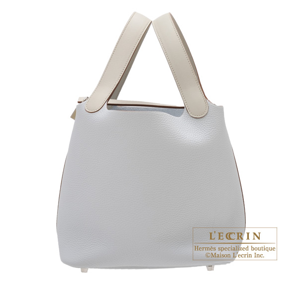 Hermes　Picotin Lock　Touch bag 22/MM　Blue pale/Pearl grey　Clemence leather/　Swift leather　Silver hardware