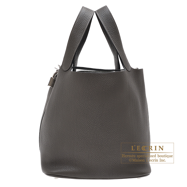 Hermes　Picotin Lock bag GM　Graphite　Clemence leather　Silver hardware