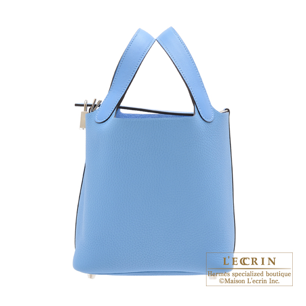 Hermes　Picotin Lock　Touch bag 18/PM　Blue paradise　Clemence leather/　Swift leather　Silver hardware
