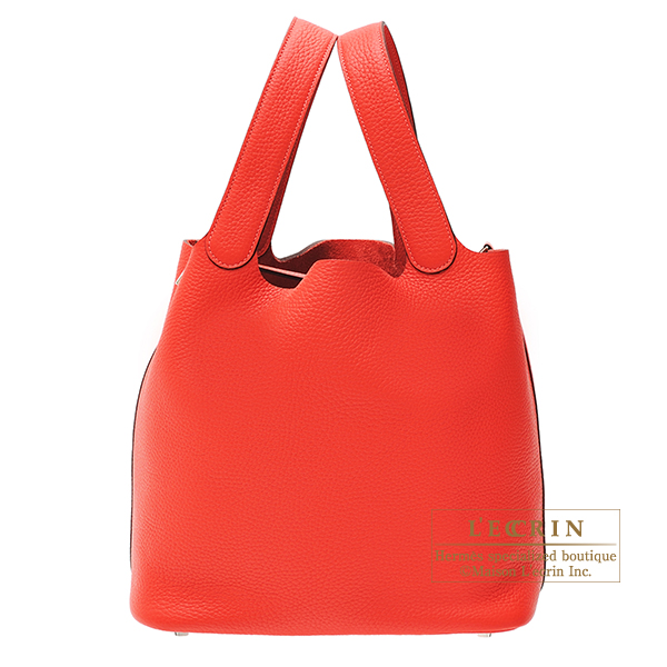 Hermes　Picotin Lock bag GM　Rouge pivoine　Clemence leather　Silver hardware