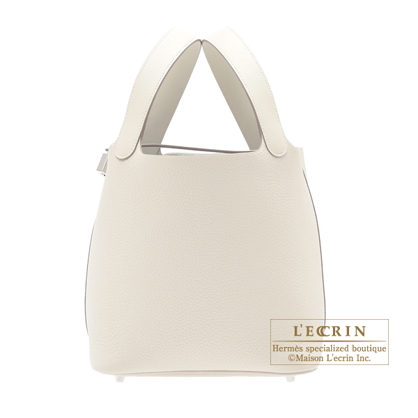 Hermes　Picotin Lock　Touch bag 22/MM　Craie　Clemence leather/　Swift leather　Silver hardware