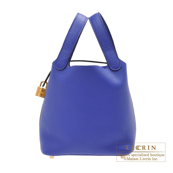 Hermes　Picotin Lock bag 18/PM　Blue electric　Clemence leather　Gold hardware