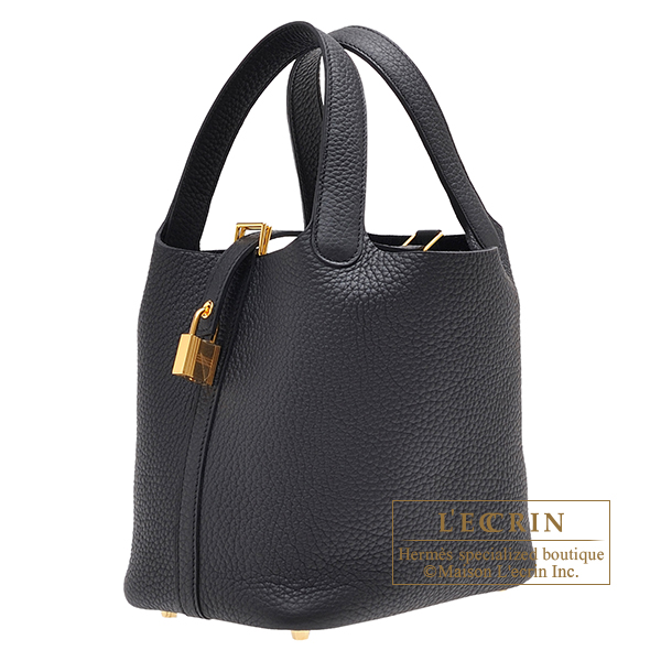 Hermes Picotin Lock 18 PM Black Gold Hardware Bag