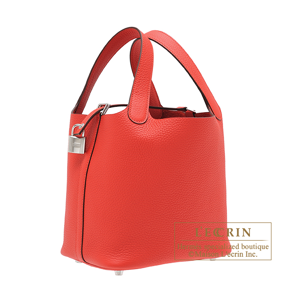 Hermes Picotin Lock 18 Bag Rouge Tomate Tote Clemence Gold