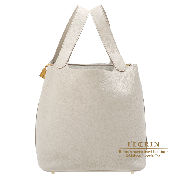 Hermes　Picotin Lock bag GM　Beton　Clemence leather　Gold hardware