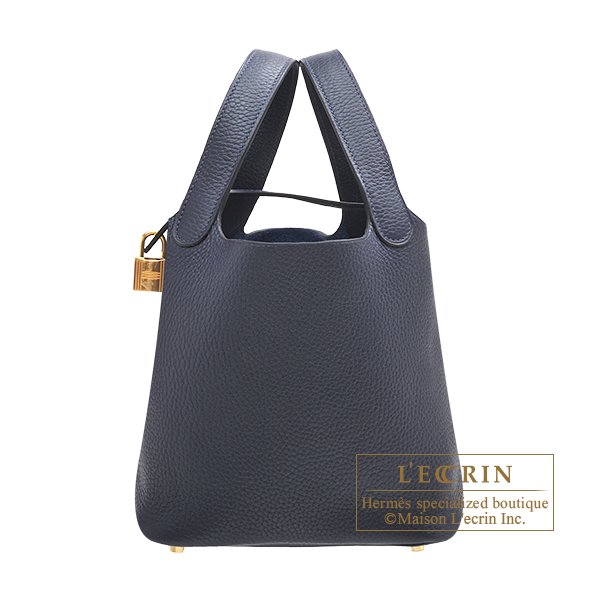 Hermes　Picotin Lock bag 18/PM　Blue nuit　Clemence leather　Gold hardware