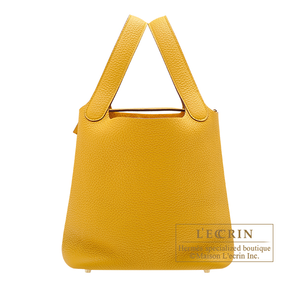 Hermes　Picotin Lock bag MM　Jaune ambre　Clemence leather　Gold hardware