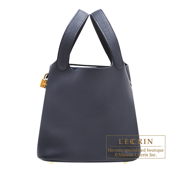 Hermes　Picotin Lock bag 22/MM　Blue nuit　Clemence leather　Gold hardware