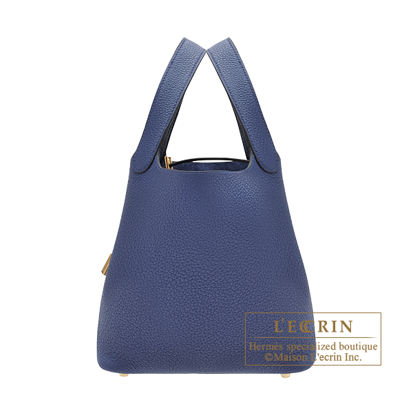 Hermes　Picotin Lock bag 18/PM　Blue saphir　Maurice leather　Gold hardware