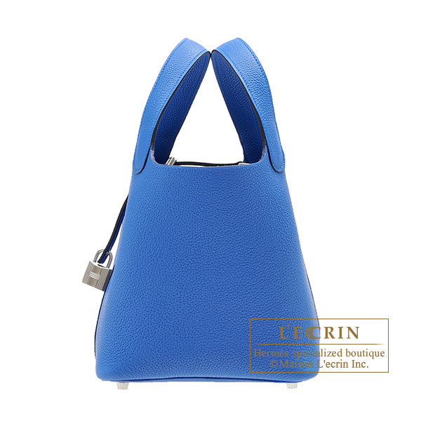 Hermes　Picotin Lock bag 18/PM　Blue zellige　Maurice leather　Silver hardware