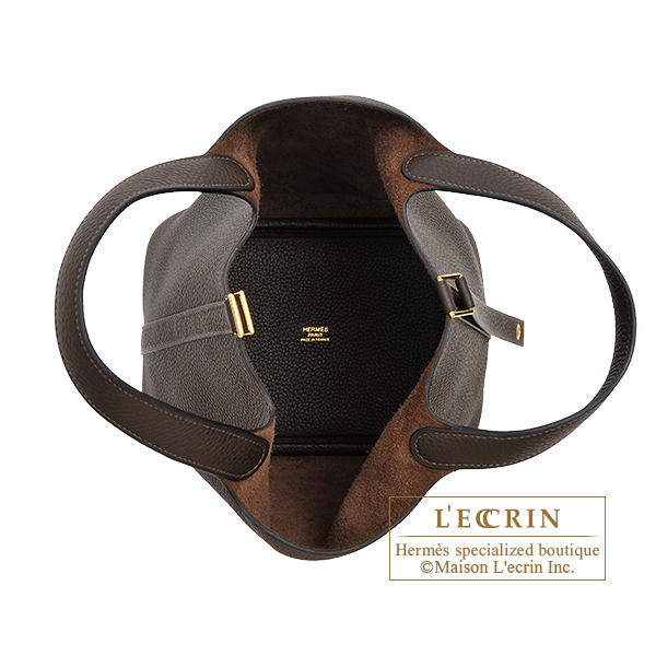 Hermes Picotin Lock bag 18/PM Ebene Clemence leather Gold