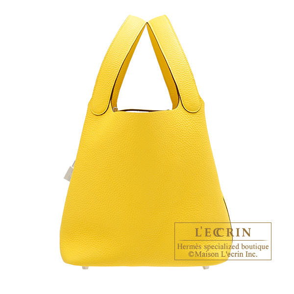 Hermes　Picotin Lock bag 22/MM　Jaune de naples　Clemence leather　Silver hardware