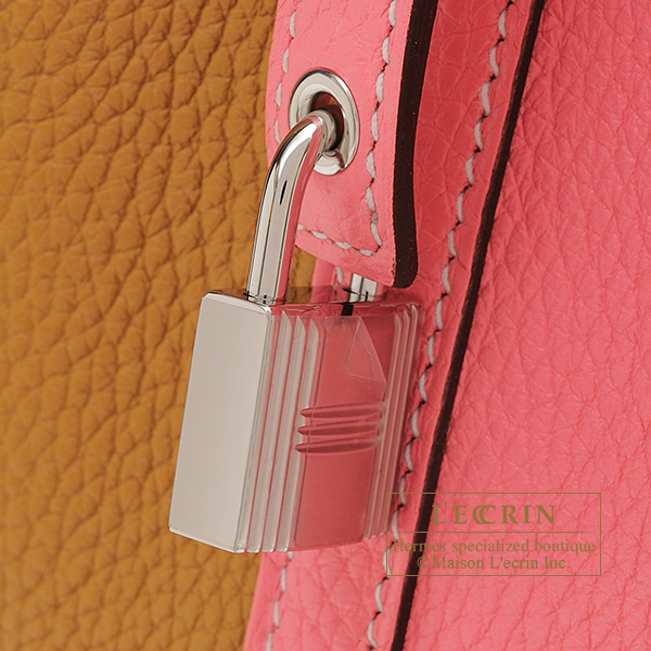 Hermes Evelyne mini (clemence/rose azalee) + Hermes Rodeo charm MM