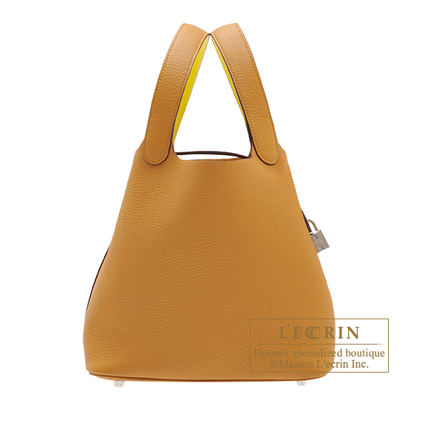 Hermes Picotin Lock Eclat bag MM Sesame/Lime Clemence leather