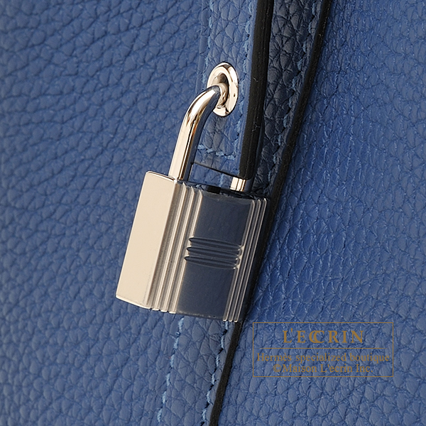 Hermes Picotin Lock bag MM Deep blue Maurice leather Silver hardware