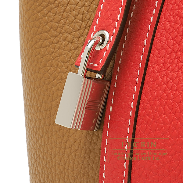 Hermes Picotin Lock 18 Rouge Casaque Clemence Gold Hardware