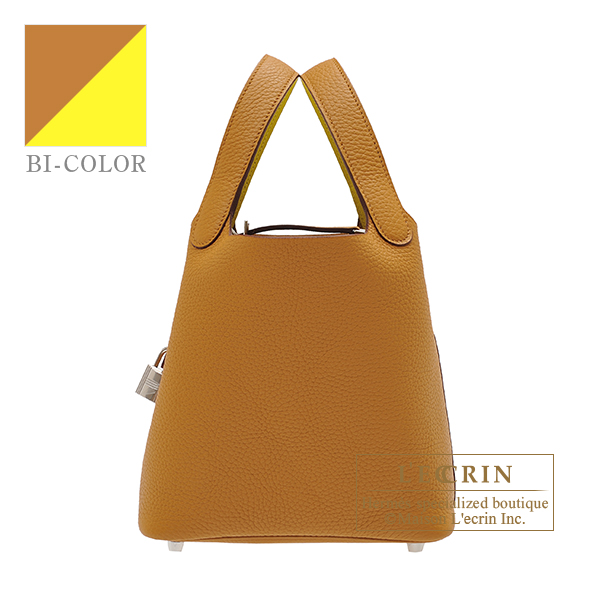 Hermes Picotin Lock Eclat bag PM Sesame/Lime Clemence leather