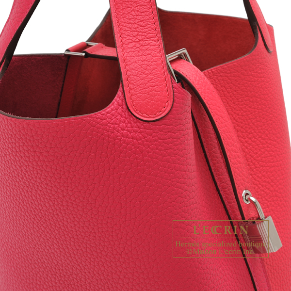 Hermes Rouge de Coeur Picotin Lock 18 PM Handbag