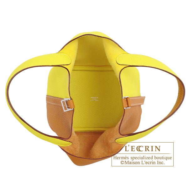 Hermes Picotin Lock casaque bag PM Sesame/ Lime Clemence leather 