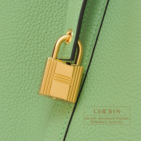 Hermes Picotin Lock bag MM Vert criquet Maurice leather Gold