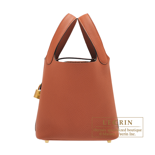 Hermes Picotin Lock bag PM Cuivre Clemence leather Gold hardware