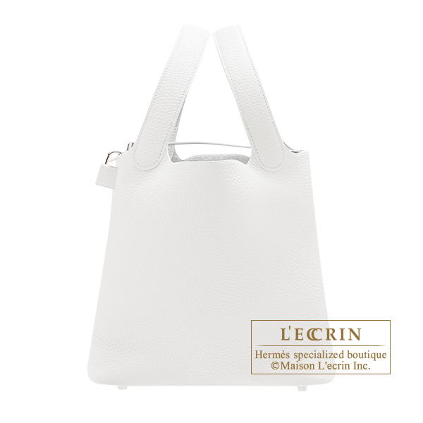 Hermes　Picotin Lock bag 22/MM　White　Clemence leather　Silver hardware