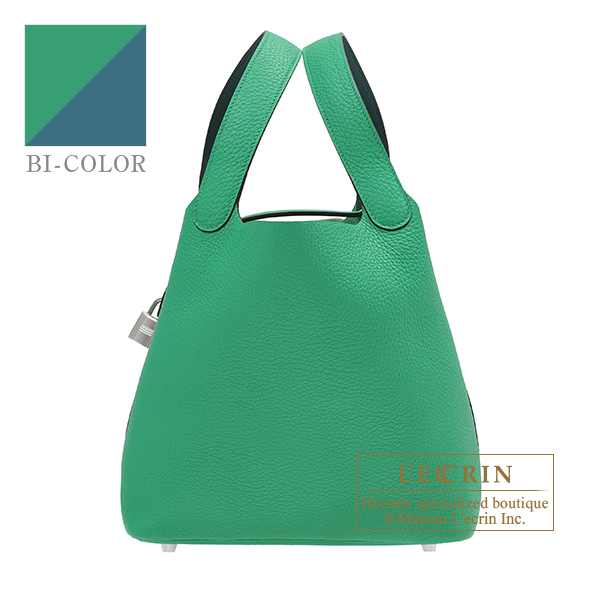 Hermes Birkin Handbag Vert Bosphore Swift with Palladium Hardware 25 Green