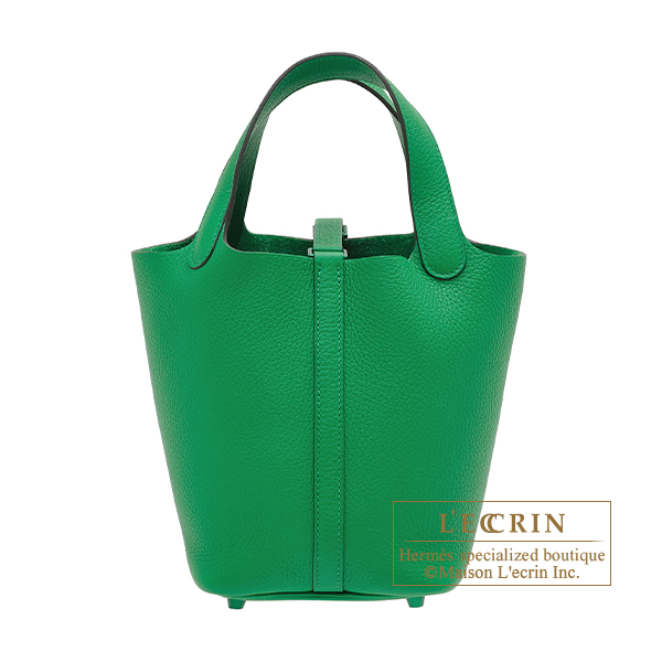 Hermes　Picotin Lock Monochrome bag PM　So-green　Bambou　Clemence leather　Green hardware