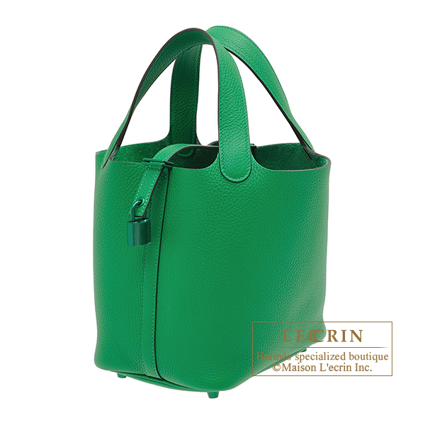 Hermes Picotin Lock Monochrome bag MM So-green Bambou Clemence