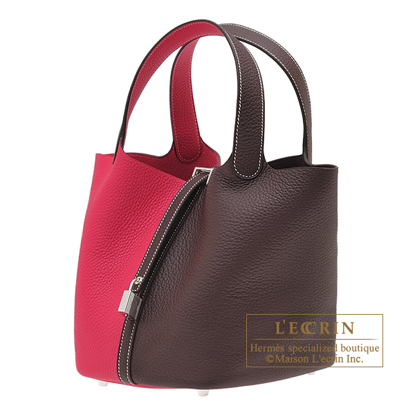 Hermes Picotin Lock casaque bag MM Rouge sellier/ Framboise Clemence  leather Silver hardware