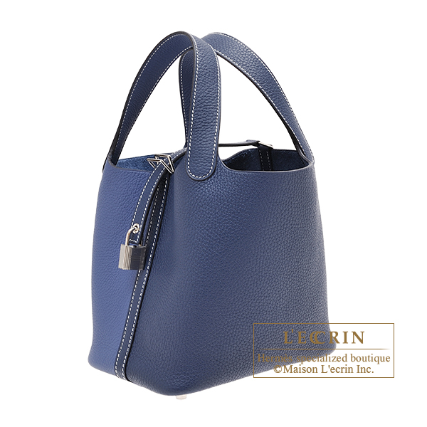 Hermes Blue Bleu Pale Picotin Lock 18 PM Handbag – MAISON de LUXE