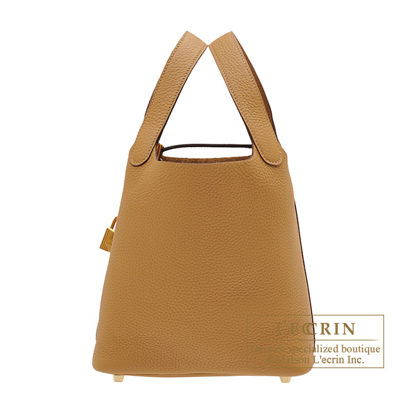 Hermes　Picotin Lock bag PM　Biscuit　Clemence leather　Gold hardware