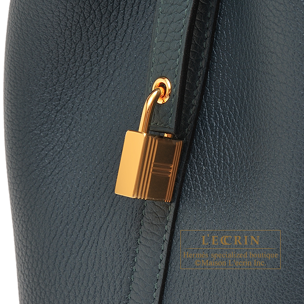 Hermes Picotin Lock 18 Bag Vert Cypress / Blue Nuit / Black Tote