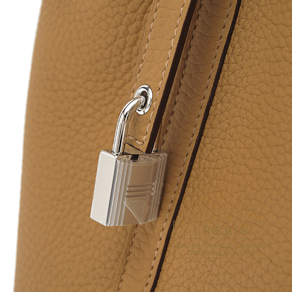 Hermes　Picotin Lock bag PM　Biscuit　Clemence leather　Silver hardware
