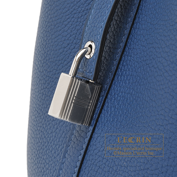 Hermes Picotin Lock bag MM Deep blue Maurice leather Silver hardware