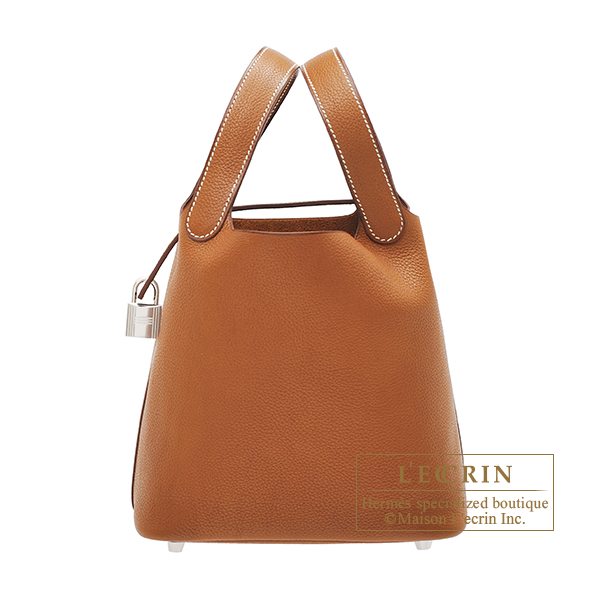 Hermes Picotin 18 Barenia Faubourg Palladium Hardware Fauve