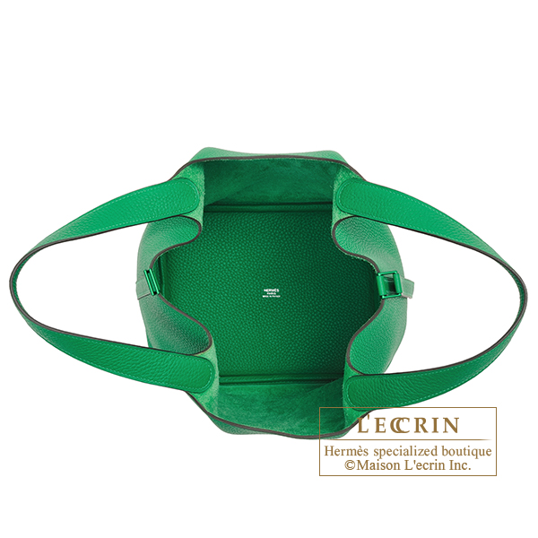 Hermes Picotin Lock Monochrome bag MM So-green Bambou Clemence leather Green  hardware