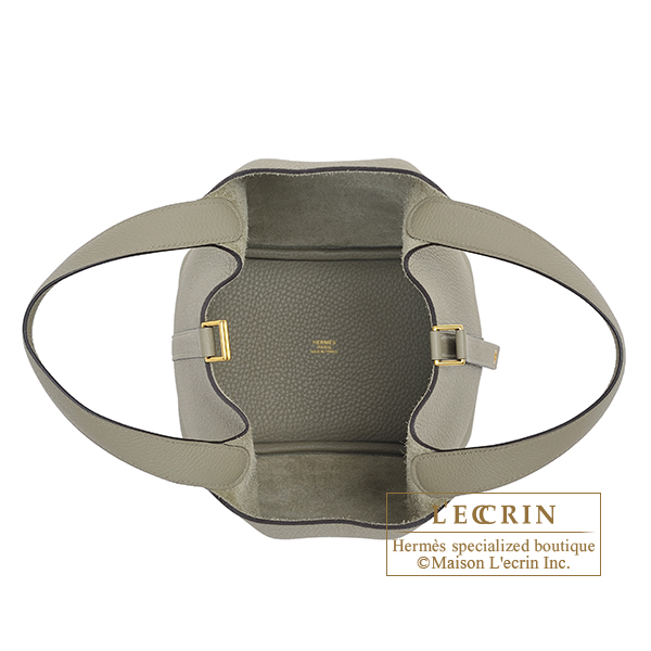 Hermes Picotin Lock bag PM Sauge Clemence leather Gold hardware