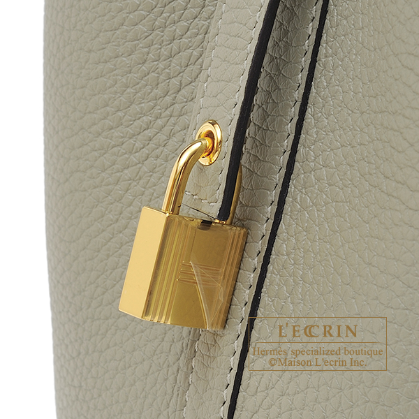 Hermes Picotin Lock bag PM Sauge Clemence leather Gold hardware