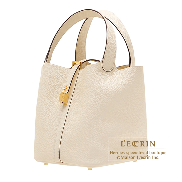 Hermes Picotin Lock bag MM Nata Clemence leather Gold hardware