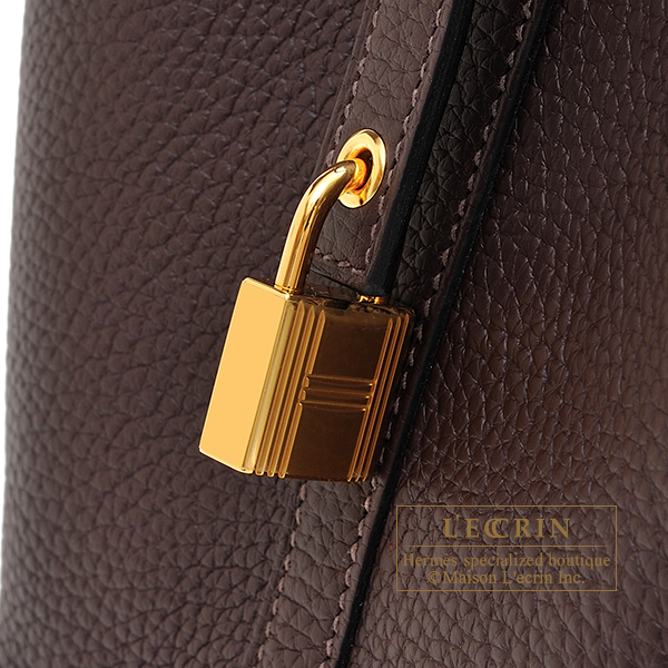 Hermes Picotin Lock bag PM Rouge sellier Clemence leather Gold