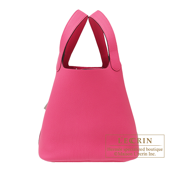 Hermes　Picotin Lock bag MM　Rose shocking　Maurice leather　Silver hardware