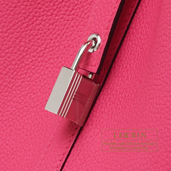 Hermes　Picotin Lock bag MM　Rose shocking　Maurice leather　Silver hardware