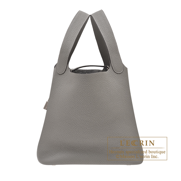 Hermes　Picotin Lock bag MM　Gris meyer　Clemence leather　Silver hardware