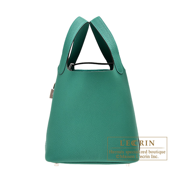 Hermes　Picotin Lock bag 18/PM　Vert Jade　Maurice leather　Silver hardware