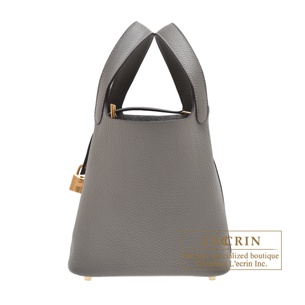 Hermes Picotin 18 Clemence Gris Meyer Gold Hardware